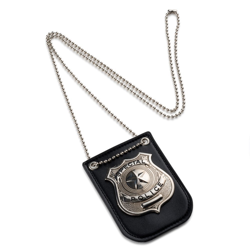 Dress Up America Pretend Play Police Badge With Chain And Belt Clip